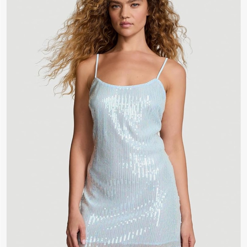 Victoria's Secret Light Blue sequined slip dress - Picture 6 of 7